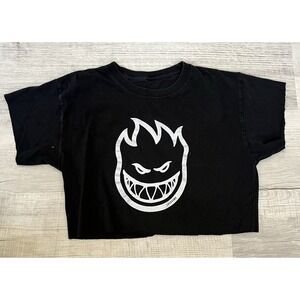 Spitfire Youth Short Sleeve Crop Black 100% Cotton Bighead Fade T-Shirt Size L